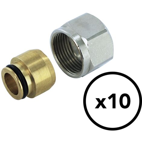 COMAP Raccord mécanique à compression pour tube métallique, cuivre, acier calibré - M22 - 18 mm - Finition nickelé- 835418
