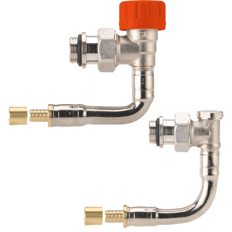 Comap – Robinet thermostatique M30 pour radiateurs T11 T21 – Kv réglable – Équerre PER sertissage 12mm – Filetage 1/2' JT double joint torique - R858121H