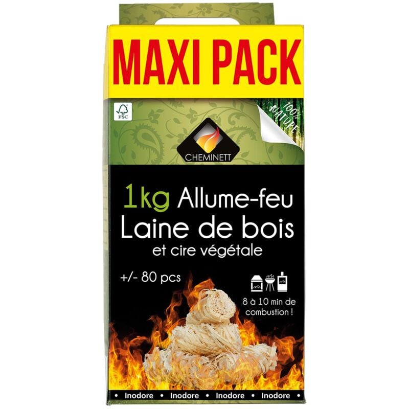 allume feu en laine de bois sac de 12,5kg