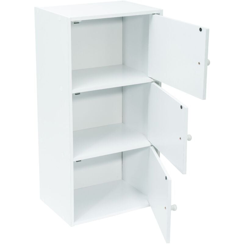 Meuble blanc à portes WERKA PRO 3 portes (80 x 40 x 29 cm) 2