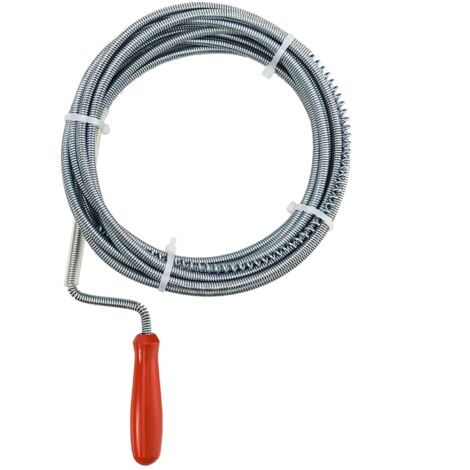 Ribitech – Déboucheur de canalisation flexible 5m – Tige en métal chromé – Pour éviers, lavabos et douches – Usage professionnel - PRFD50