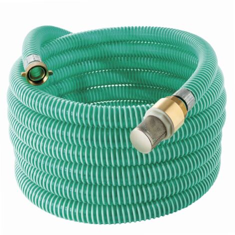 Kit d'aspiration 7 mètres – Tuyau annelé 30 mm – Raccords laiton 1'1/4 – Filtre métal avec clapet anti-retour – Rain