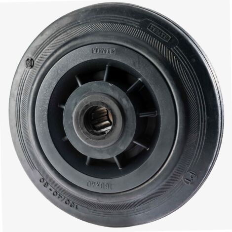 Roue de manutention pleine 160 x 40 – Charge 135 kg – Caoutchouc semi-élastique – Pour chariots de transport – Tente
