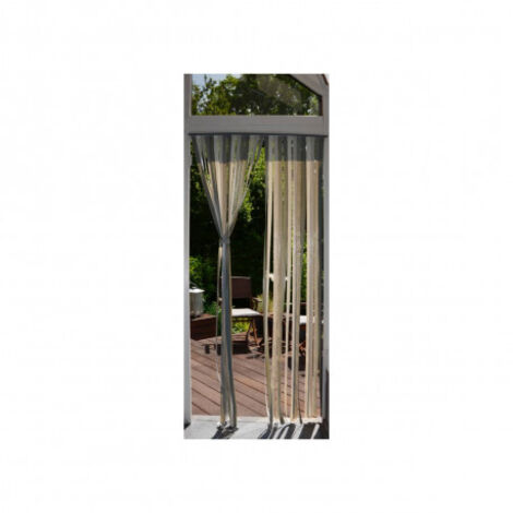 Rideau De Chaînettes Tressées Wood 120x220 Cm Beige - Fibre Naturelle Anti-insectes & Anti-bruit - Porte-fenêtre & Intérieur Extérieur