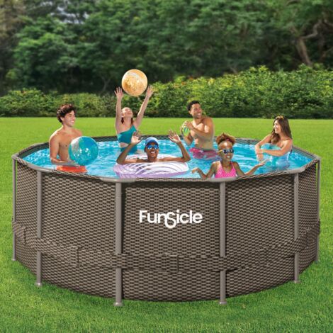 Piscine tubulaire ronde Funsicle marron Ø3,66m x h1,22m Marron Marron