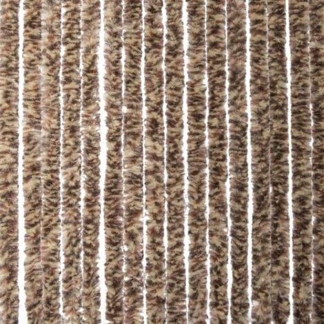 Rideau chenille marron et beige WERKA PRO 90 x 220 cm
