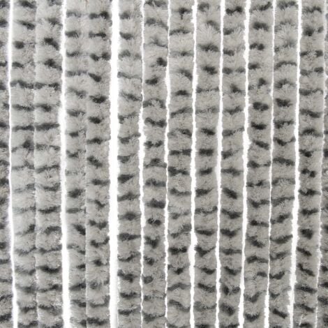 Rideau chenille gris clair et anthracite WERKA PRO 120 x 220 cm