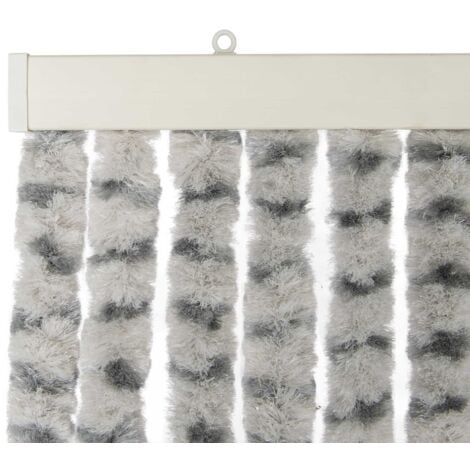 Rideau chenille gris clair et anthracite WERKA PRO 120 x 220 cm