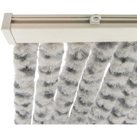 Rideau chenille gris clair et anthracite WERKA PRO 120 x 220 cm