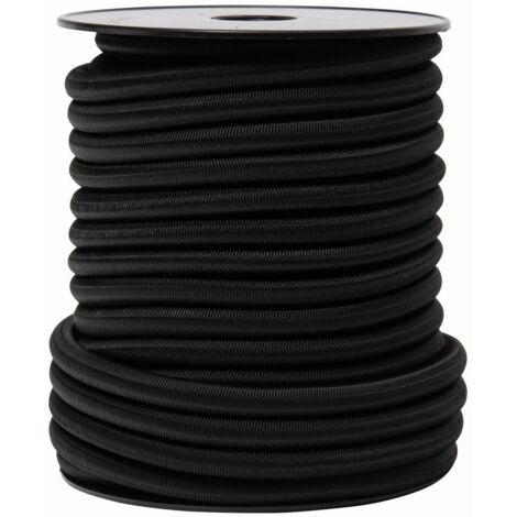 Werka Pro – Tendeur élastique noir 10mm x 20m – Multi brins en nylon tressé – Traitement anti UV pour fixation durable