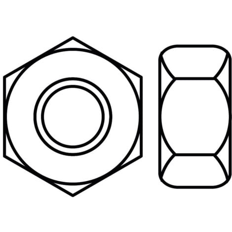 Écrou hexagonal métrique, zinc, m10 x 7.64 to 8 mm, 5/pqt de