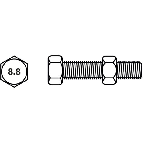 Boulon tête hexagonale Viswood finition zinguée Ø8 x 50 mm (lot de 5)