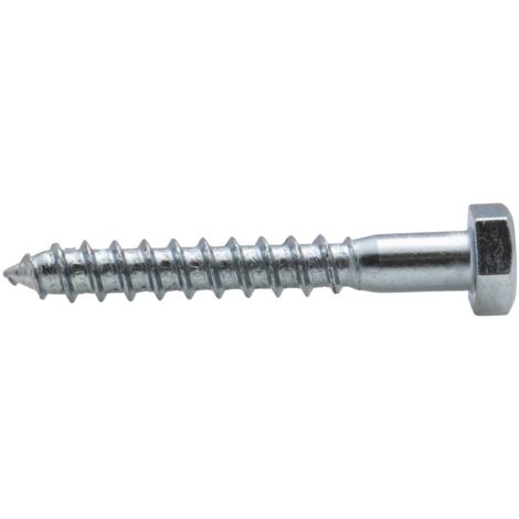 Tirefond tête hexagonale zingué Viswood 8x50 mm (x20 tirefonds)