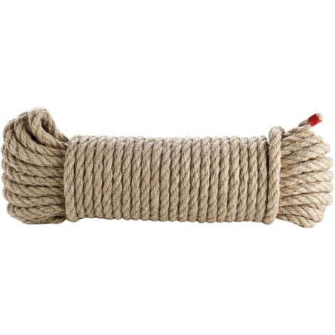 Seilwerk STANKE 125 mm Poulie avec crochet + Corde de jute 6 mm 10 m,  Crochet de treuil