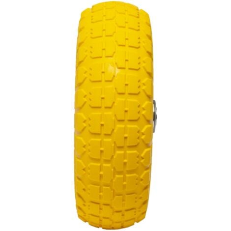 Roue increvable jaune 260 x 85 mm axe déporté WERKA PRO Alésage 16mm