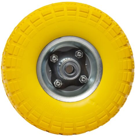 Roue increvable jaune 260 x 85 mm axe déporté WERKA PRO Alésage 16mm