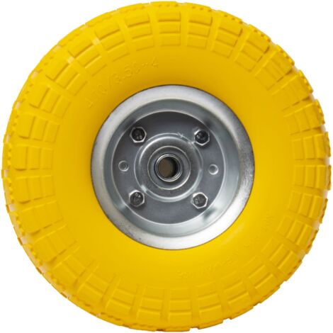 Roue increvable jaune 260 x 85 mm axe déporté WERKA PRO Alésage 16mm
