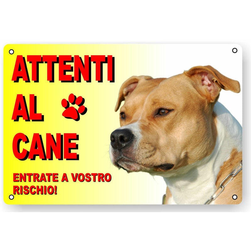 Attenti al cane cartello targa pitbull