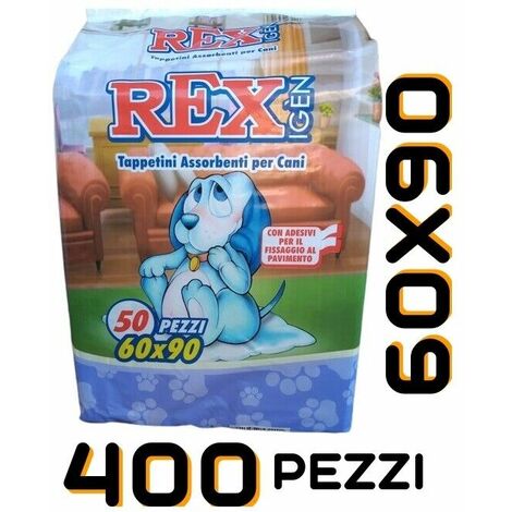 Tappetini assorbenti per cani 60x90 rex 400 pezzi traverse pannoloni
