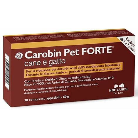 Carobin pet forte 30 / 60 / 90 / 120 / 150 compresse per cani e gatti  quantita': 1 confezione