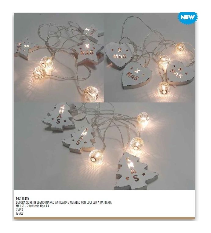 DECORAZIONI ASSORTITE CON LUCI LED