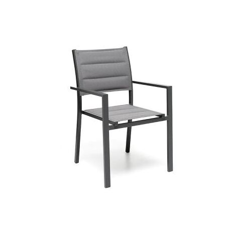 POLTRONA alluminio OSTUNI antracite M0934-38 Textilene imbottito