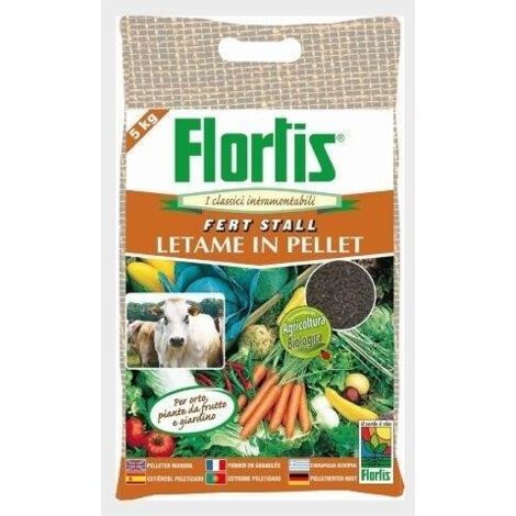FLORTIS LETAME IN PELLET FERT STALL 5KG PRATO GIARDINO (1/4)