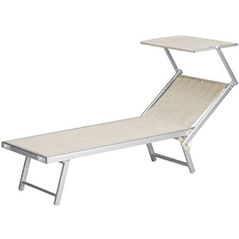 Garden Friend Lettino Ibiza 59x186x36h cm con tettuccio beige