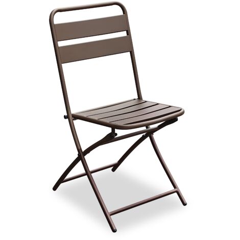 SEDIA PIEGHEVOLE DA GIARDINO ESTERNO BRONZO A LISTELLI  CM RIGAMONTI