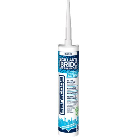 Saratoga Sigillante Ibrido Alte Prestazioni 280ml Bianco per Esterno