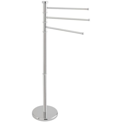 Piantana Portasciugamani da Bagno 3 Bracci Acciaio Cromo Feridras