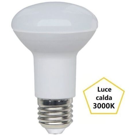 LAMPADINA REFLECTOR R63 A LED 8W LUCE CALDA 3000K 806 LUMEN E27 BOT ...