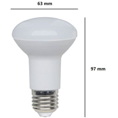 LAMPADINA REFLECTOR R63 A LED 8W LUCE CALDA 3000K 806 LUMEN E27 BOT ...