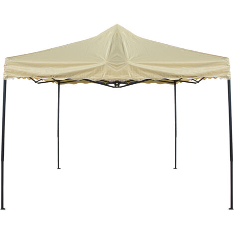GAZEBO PIEGHEVOLE 3X3 ACCIAIO OXFORD 420D PVC ECRU CON SACCA TRASPORTO