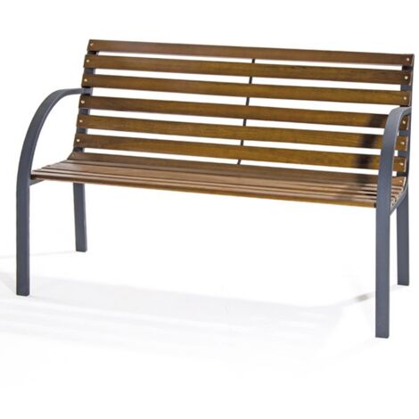 Panchina da Esterno Giardino Doghe Legno Ferro Metallo Parco New York Verdelook