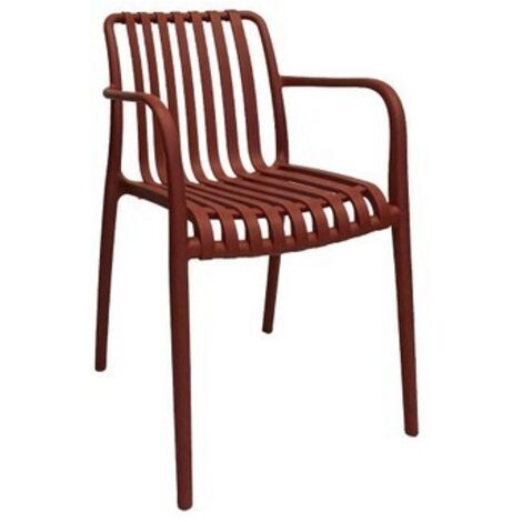 Poltrona In Propilene Nives Terracotta 56x42x81 cm,Design Moderno, Portata 120 kg,Impinabili