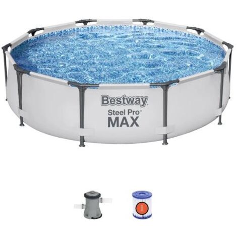 PISCINA STEEL PRO MAX CM 305X76 4678 LT C/POMPA FILTRO CART (1/10)