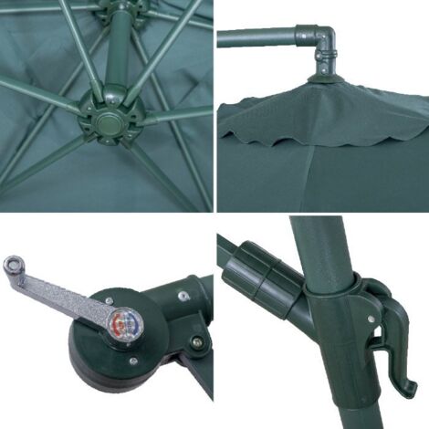 Ombrellone a Braccio Diametro 300 CM Colore Verde Verdelook