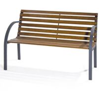 Panchina da Esterno Giardino Doghe Legno Ferro Metallo Parco New York Verdelook