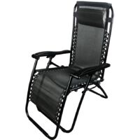 Garden Friend Sdraio Siesta pieghevole multiposizione 65x90x110h cm Nero