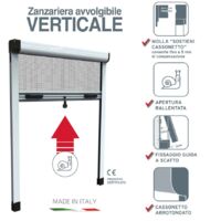 ZANZARIERA ROTO VERTICALE 80x170 CM FRIZIONATO - MEDAL