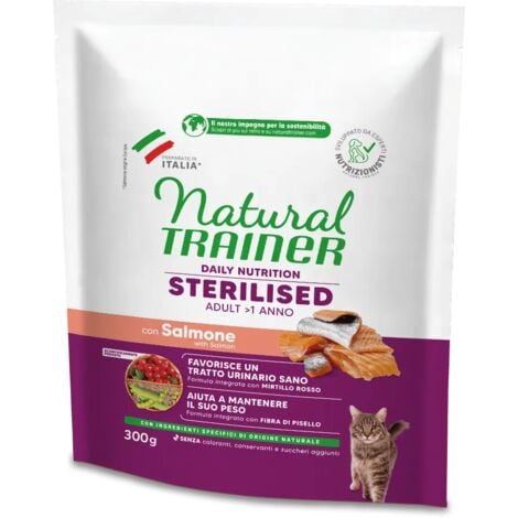 Trainer Natural per Gatto Adult Sterilised con Salmone da 300 gr