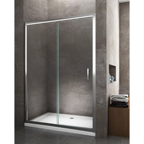 Porta doccia vetro 6 mm per installazione in nicchia Altezza 190 cm installazione reversibile cm 95-100