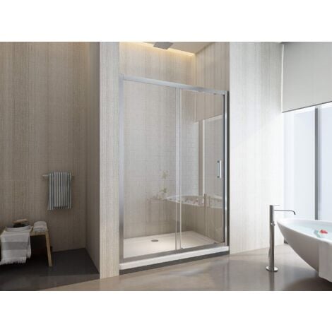 Porta doccia vetro 6 mm per installazione in nicchia Altezza 190 cm installazione reversibile cm 115-120