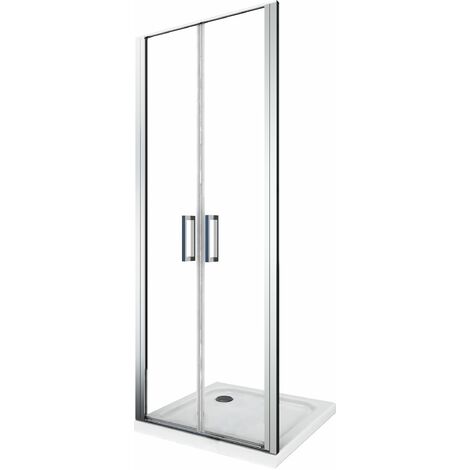 Box doccia porta saloon 100 cm vetro temperato opaco apertura interna ed  esterna - Lost