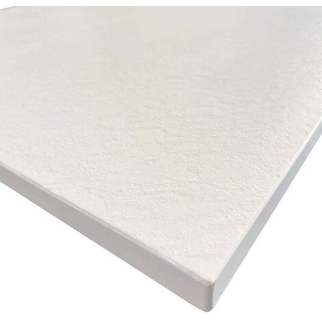 Piatto Doccia In SMC Vetroresina Effetto Pietra H 2,6 Cm Con Piletta Di Scarico Inclusa 70-100 Bianco