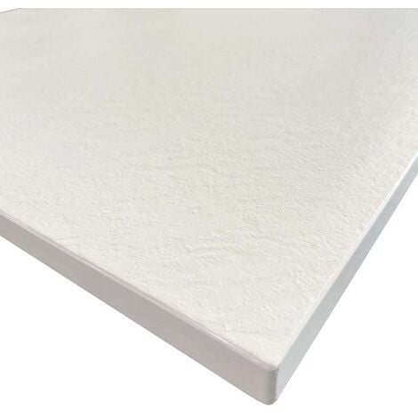 Piatto Doccia In SMC Vetroresina Effetto Pietra H 2,6 Cm Con Piletta Di Scarico Inclusa 70-140 Bianco