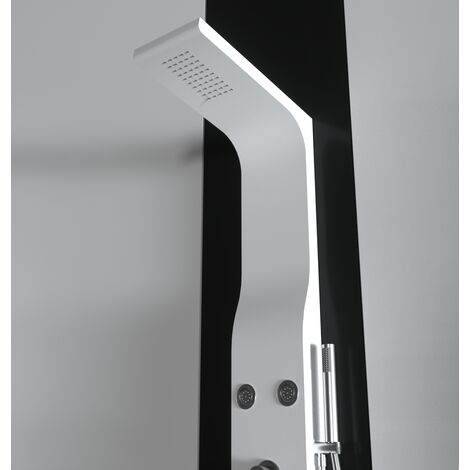 Pannello doccia idromassaggio in ABS verniciato a polvere finitura bianco opaco