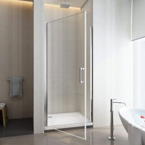 Parete Doccia Battente In Nicchia Vetro 8 mm Easy-clean Reversibile- H 200 CM - 8 MM 84-88 REGOLABILE