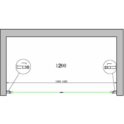 Box doccia con ingresso frontale porta battente battente Neo 90 cm, H 200 cm  in vetro, spessore 8 mm trasparente cromato